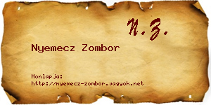 Nyemecz Zombor névjegykártya